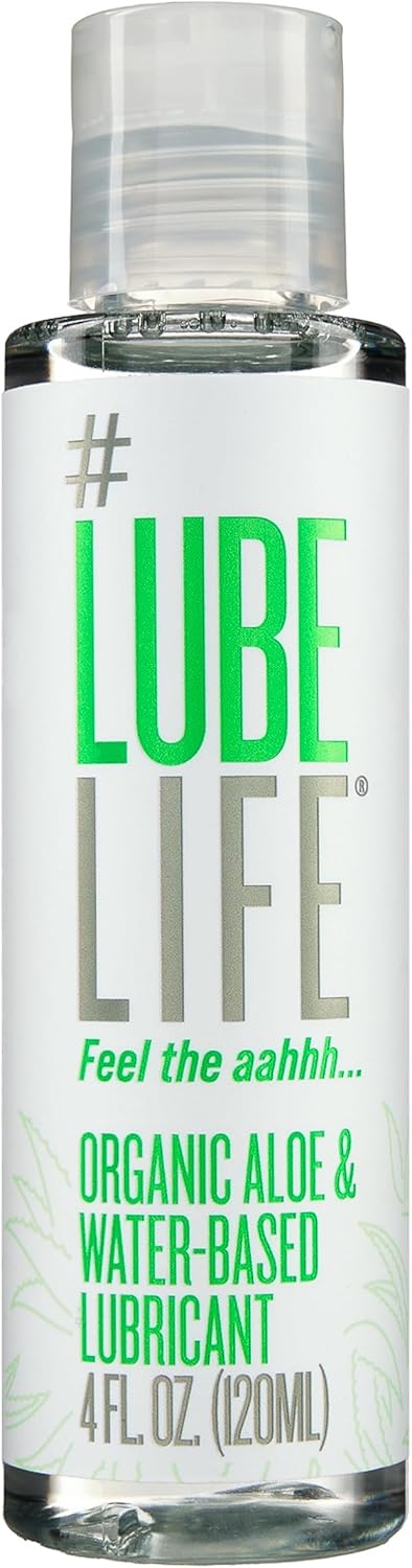 #LubeLife Organic Aloe & Water-Based Personal Lubricant, 4 Ounce, Hypoallergenic, Natural Ingredients