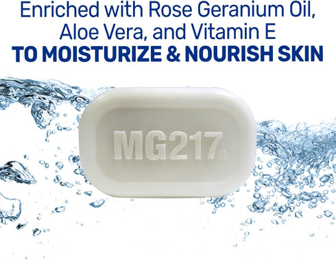 MG217 3.2oz Psoriasis Dead Sea Exfoliating Bar Soap - Dead Sea Salt, Mud, Aloe Vera, Vitamin E & Rose Geranium Oil