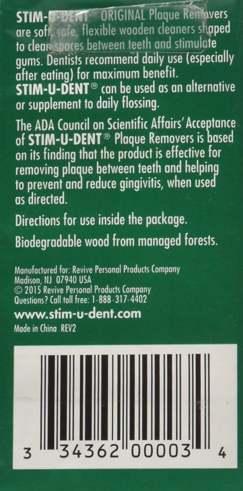 STIM-U-DENT Original Mint Plaque Removers, 100 Toothpicks