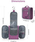Narwey Small Hanging Toiletry Bag for Women, Travel Makeup Organizer for Toiletries, Medium, Dark Purple