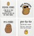 LARTSFRO Cute Positive Potato Swedish Dishcloths for Kitchen, 4 Pack Potato Gifts Swedish