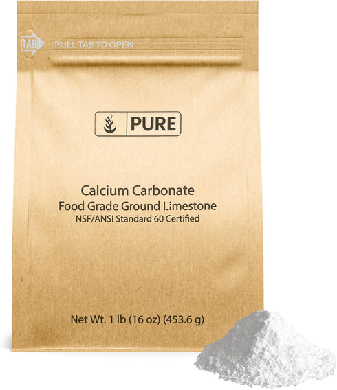 Pure Original Ingredients Calcium Carbonate (1 lb) Dietary Supplement, Food Preservative & Acid Neutralizer