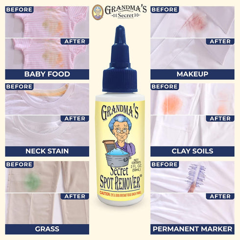 Grandma's Secret Spot Remover - Chlorine, Bleach, Toxin-Free Stain Remover for Clothes - 3 Pack