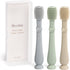 Moonkie Baby Tongue Cleaner, Toddler Toothbrush, Newborn Oral Cleaner Kit for 3 Months+, 3 Pcs (Blue/Mint/Sand)