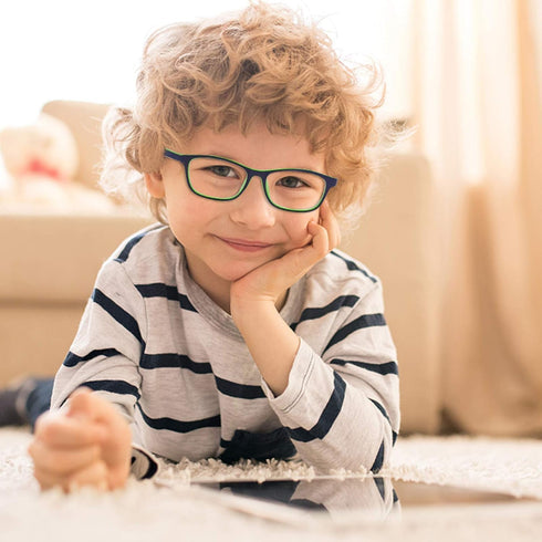 Outray Kids Anti Blue Light Glasses, Classic Rectangle Eyewear for Anti Harmful Blue Light/UV400 (Set Blue+Black, 47)