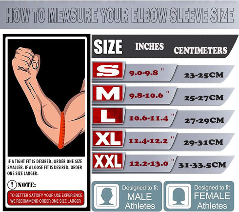 Elbow Sleeves (Pair) - Support for Cross Training, Weightlifting, Powerlifting, Basketball, Tennis, 5mm Neoprene