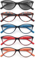 HEEYYOK Reading Glasses Women 2.50, 5-Pack Colorful Readers with Quality Spring Hinge for Outdoor Reading