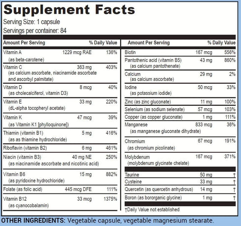 Life Enhancement One-Per-Meal Radical Shield, Multi-Antioxidant, Multivitamin Supplement, 84 Servings