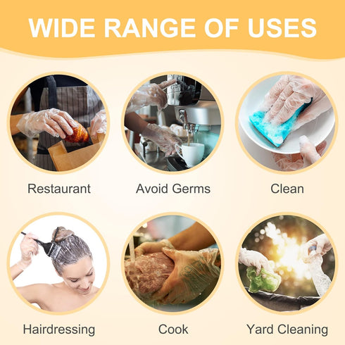 Hoolerry 2000 Pcs Disposable Gloves, Clear Plastic Gloves for Cooking, Food Prep, Safe Kitchen Gloves for Food Handling