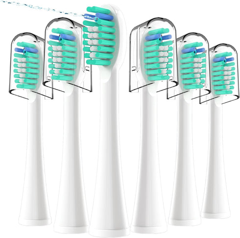 6 Pack Topkitfice Replacement Flossing Toothbrush Heads for Waterpik Sonic Fusion SF01/SF02, White