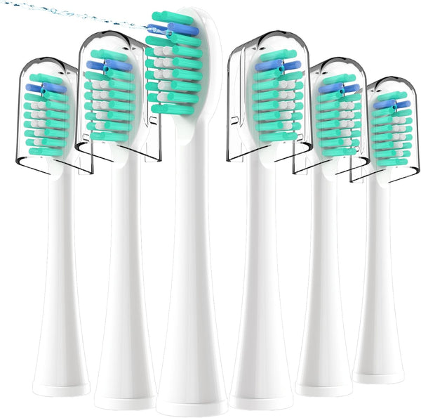 6 Pack Topkitfice Replacement Flossing Toothbrush Heads for Waterpik Sonic Fusion SF01/SF02, White