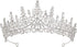 SWEETV Crystal Wedding Tiara for Women, Rhinestone Crown Headband, Royal Princess Hair Accessories for Prom Birthday