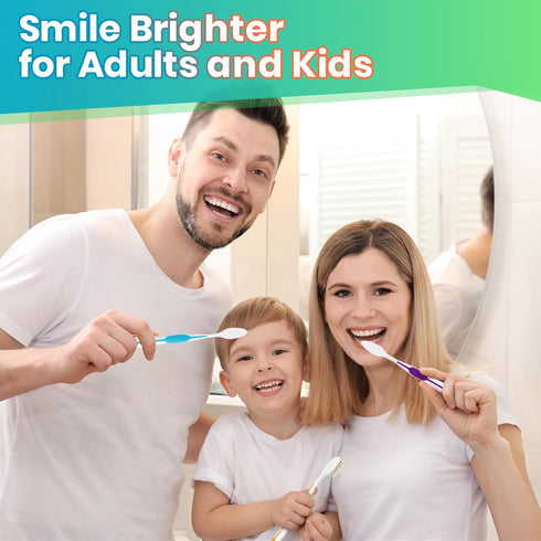 30 Pack Bulk Toothbrushes with Covers, Individually Wrapped Disposable Tooth Brush Pack for Adults & Kids, Medium Soft