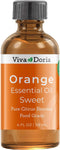 100% Pure Sweet Orange Essential Oil by Viva Doria, Undiluted Food Grade USA Orange Oil, 118 mL (4 Fl Oz)