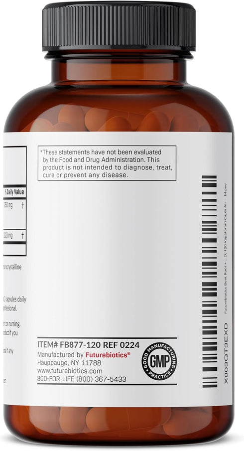 Futurebiotics Beet Root + L-Arginine 2000 MG, Non-GMO, 120 Vegetarian Capsules