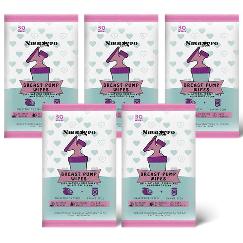 Nmuxyro Breast Pump Wipes Quick Clean, Natural Pump Parts Cleaning On The Go,