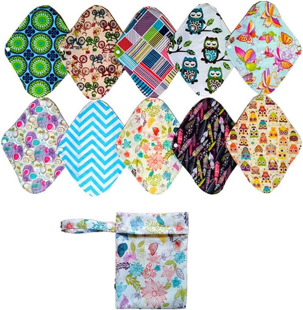 JOBEBE 10PCS Mama Cloth/Menstrual Pads/Reusable Sanitary Pads Panty Liner (MC12-10)