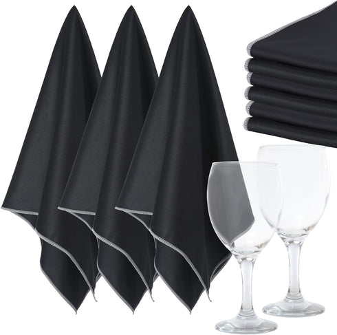 VitalCozy 3 Wine Glass Cleaning Cloths Large Microfiber Polishing Cloths 25 x