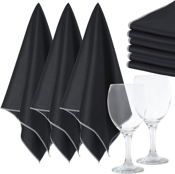 VitalCozy 3 Wine Glass Cleaning Cloths Large Microfiber Polishing Cloths 25 x
