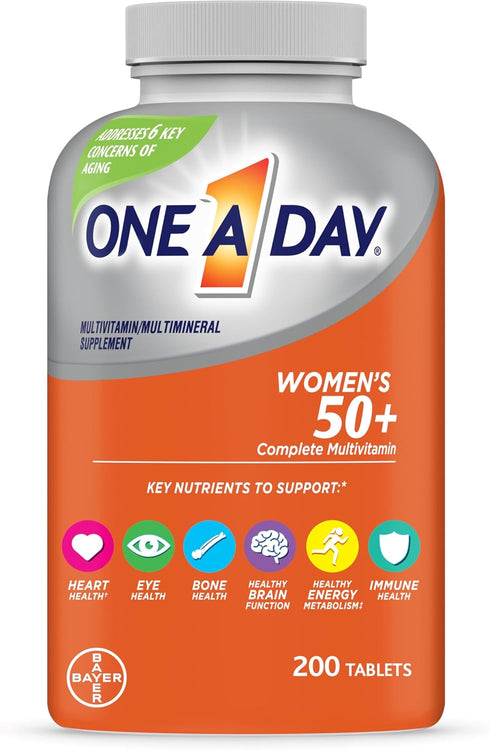 One A Day Women’s 50+ Multivitamins Tablet, 200 Count - Multivitamin with Vitamin A, C, D, E, Zinc for Immune Health