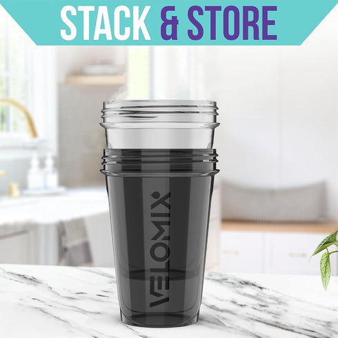 Protein Shaker Bottle Pack - 20 oz - 2 Pack - Leak Proof Shaker Cups for Protein Mixes - 2x Wire Whisk