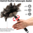 Retractable Feather Duster with Genuine Ostrich Feathers, Eco-Friendly Handheld Cleaning Tool for Home and Office