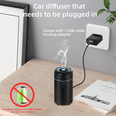 Car Aromatherapy Diffusers for Essential Oils, Mini USB Air Scent Humidifier for Home & Office