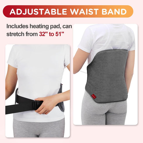 Upgraded Heating Pad for Back Pain Relief, Comfytemp Large Electric Heat Pad for Cramps, XL Heated Belt
