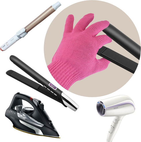 Professional Heat Resistant Gloves for Hair Styling, Heat Proof Protection Gloves for Curling Wand