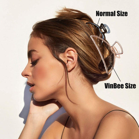 VinBee 3 PACK Large Metal Hair Claw Clips, Hair Catch Barrette Jaw Clamp for Women (4.13 inch)