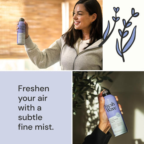 Fresh Wave Lavender Odor Eliminator Spray, 8 oz, Pack of 2, Natural Plant-Based Odor Relief for Fabrics