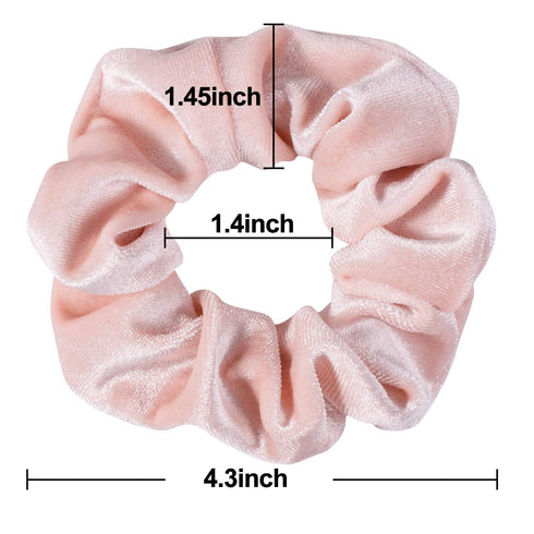 Whaline 12Pcs Blush Theme Velvet Scrunchies for Women - Classic Thick Hair Bands, Gifts for Teenage Girls