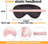 Whaline 2 Pcs Silk Sleep Eye Cover with Ear Plugs, Soft Eye Cover for Night Sleeping, Pink & Black