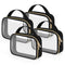 Wedama TSA Approved Toiletry Bag, 4 Pack Clear Makeup Bags with Handles, Quart Size PVC Cosmetic Bags for Travel