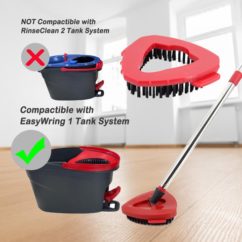 2 Pack Scrub Brush Floor Brush Head, Compatible with Spin Mop, Stiff Bristle Cleaning Brush for Bathroom, Kitchen