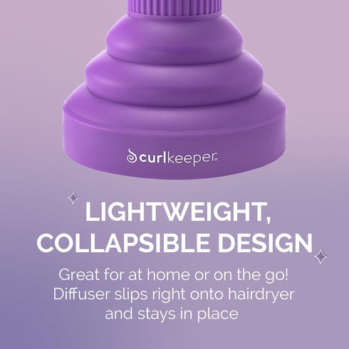 Curl Keeper Diffuser Hair Dryer for Curly Hair - Pop Up Silicone Attachment for Blow Dryers, Travel-Friendly