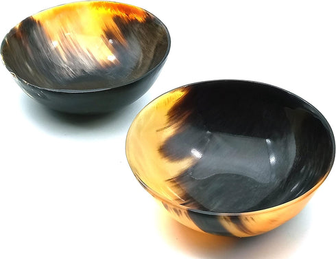 Shaving & Serving Bowl Natural Yak Horn Shaving Soap Bowl Shaving Cup for Men Real Horn Shave Bowl Lathering Up Shaving Soap Cup Bowls.Gift for Husband Boyfriend 5”RoundX2”deep by AYZCORP
