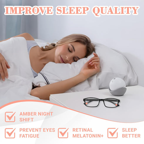KURTOPLLY 2 Pcs Auto Focus Glasses, Automatic Zoom Reading Intelligent Self Adjusting Presbyopia Anti-Blue Light Glass
