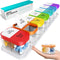 Odaro Extra Large Weekly Pill Organizer - XL Pill Box 7 Day AM PM Jumbo Medicine Organizer - Rainbow