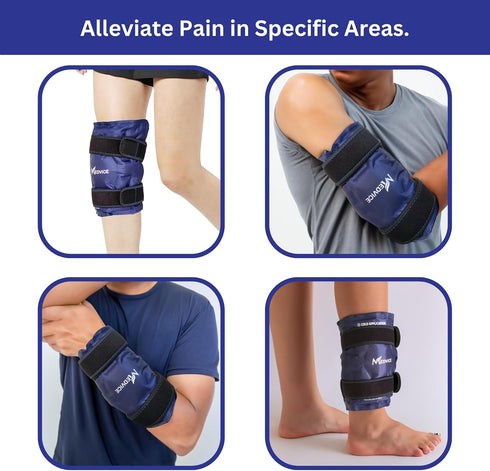 Medvice Ice Pack with Cold Compression for Knee Pain Relief, Adjustable Gel Ice Wrap for Injury Recovery