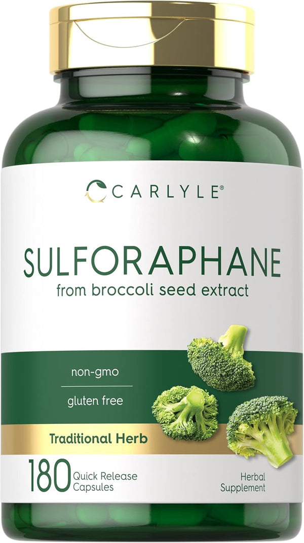 Carlyle Sulforaphane from Broccoli Seed Extract - 180 Capsules, Non-GMO and Gluten Free