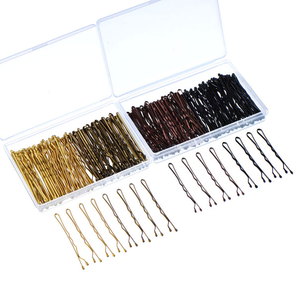 Hicarer 200 Pieces Multicolor Bobby Pins, Assorted Hair Clips with Clear Boxes for Women