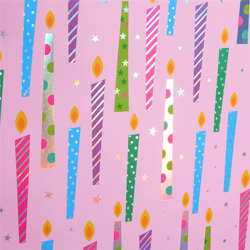 SUNCOLOR 16" Extra Large Gift Bag with Tissue Paper for Girls, Happy Birthday Candles