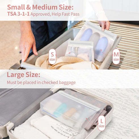 PACKISM Leak Proof Clear Toiletry Bag, TSA Approved with Reinforced Seams, Reusable Clear Travel Bags for Toiletries