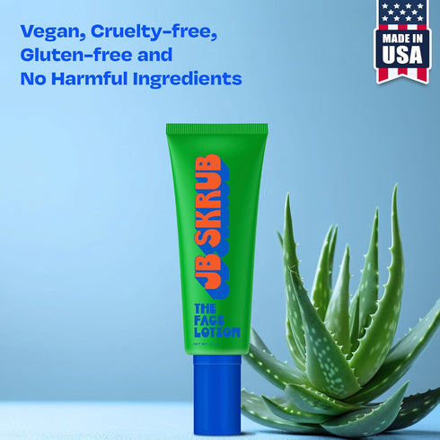 The Face Lotion - 1.7 oz Hydrating Skin Care for Kids and Teens, Fast-Absorbing Acne Moisturizer, Oil-Control & Blue