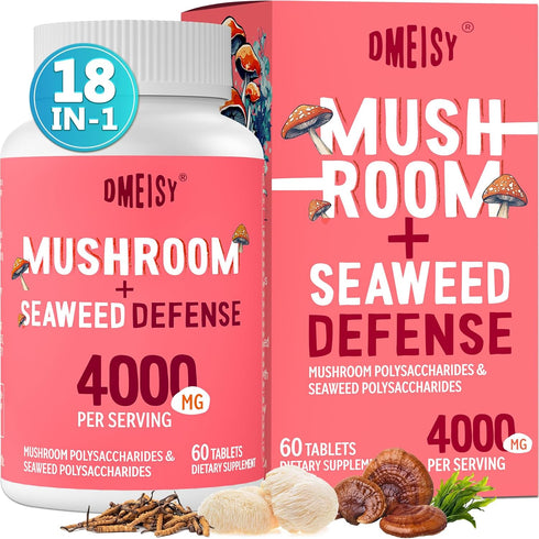 Sublingual Mushroom Complex 4000mg, 18-in-1 Lions Mane Mushroom Supplement with Reishi, Cordyceps, Chaga, Turkey Tail &