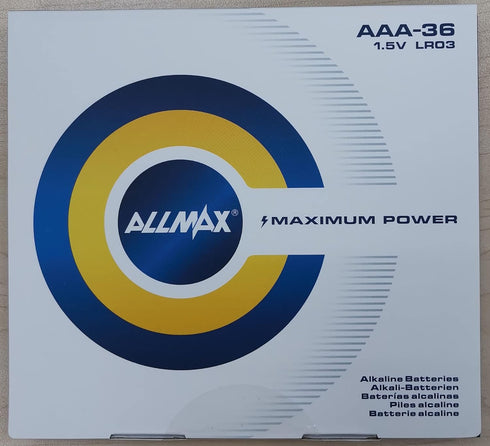 Allmax AAA Maximum Power Alkaline Batteries (36 Count) - Ultra Long-Lasting, 1.5V Leakproof Design