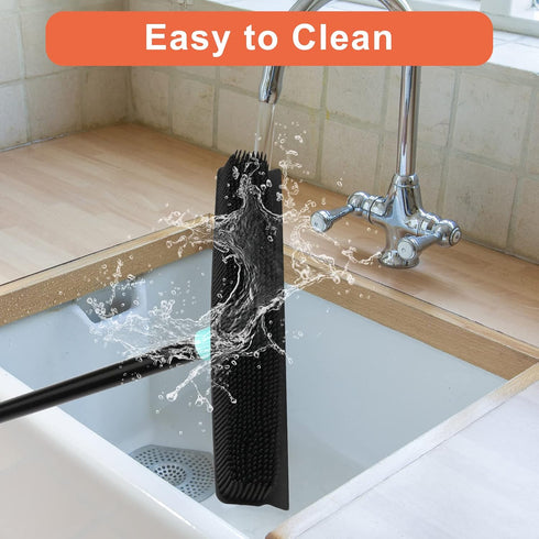 Rubber Broom for Pet Hair Removal: 59" Telescoping Handle, Squeegee for Carpet, Hardwood, and Tile Floors