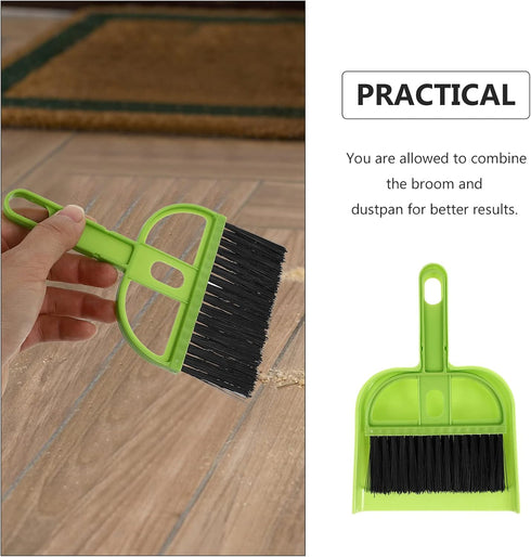 Healifty Cleaning 6 Sets Dustpan Hand Broom and Shovel - Small Broom Dustpan Set and Brush Set