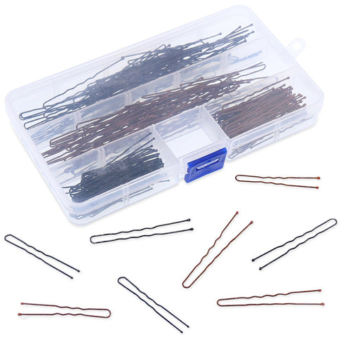 Swpeet 220Pcs U Shaped Hair Pins Kit (5cm 6cm; Professional U Shape Hair Pins for Women Girls and Hairdressing Salon;